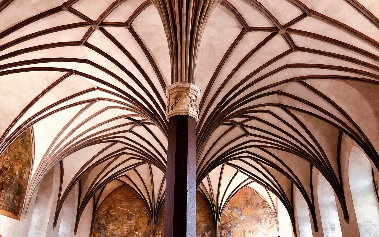 The ribbed palm vault of the Great Refectory at Malbork Castle